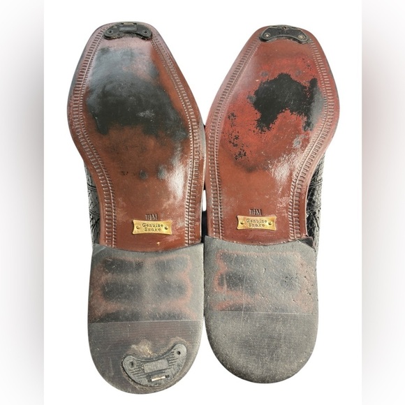 Giorgio Brutini Genuine Snakeskin Black Derby Dress Shoes Mens Size 11.5 Classic - Picture 12 of 16